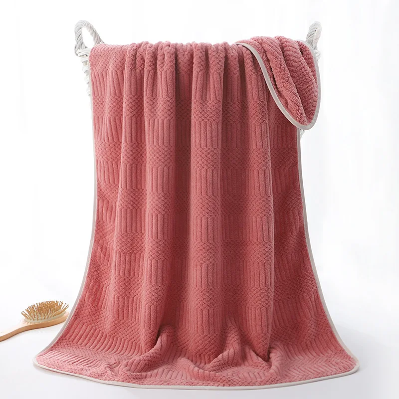 1pc Striped Coral Velvet Hand Towel Soft Quick-Drying Absorbent Towel for Bathroom Beach towels & mats Practical Beach Essentials