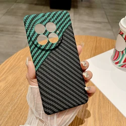 Carbon Fiber Texture Matte Hard Cover - Thin Shockproof Bumper Case - Oneplus 13 (Black and green)