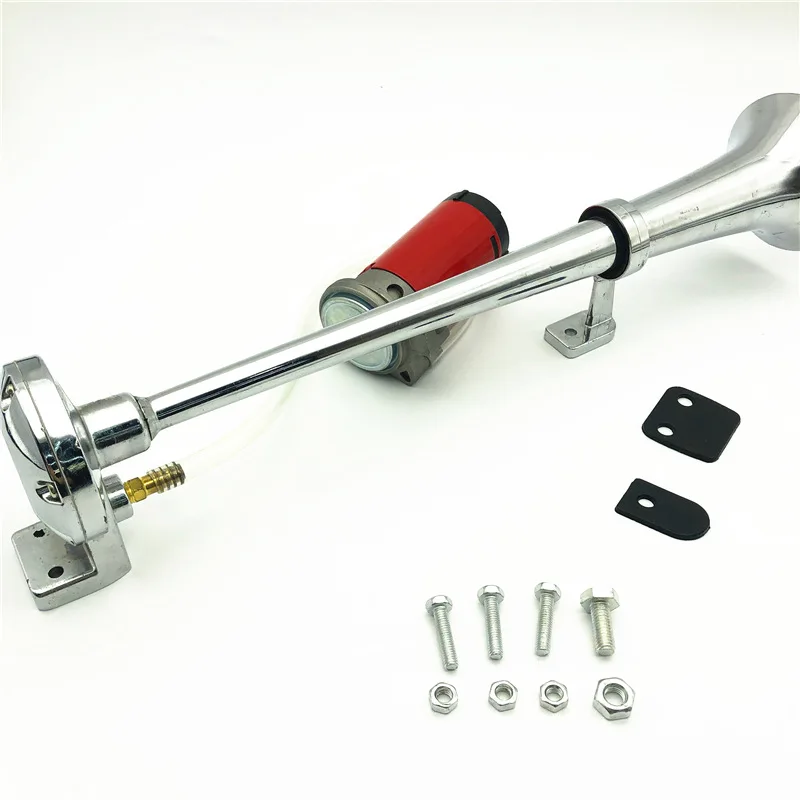 Car Air Horn Universal 17inch Single Trumpet 12V Compressor 150DB Super Loud Air Hose for Truck Boat Motorcycle
