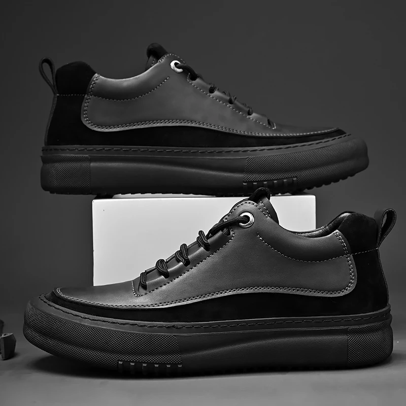 Genuine Leather Men's Shoes Antiskid Casual Shoes Fashion Men Oxford Outdoor Sports Sneakers Classic Male Vulcanize