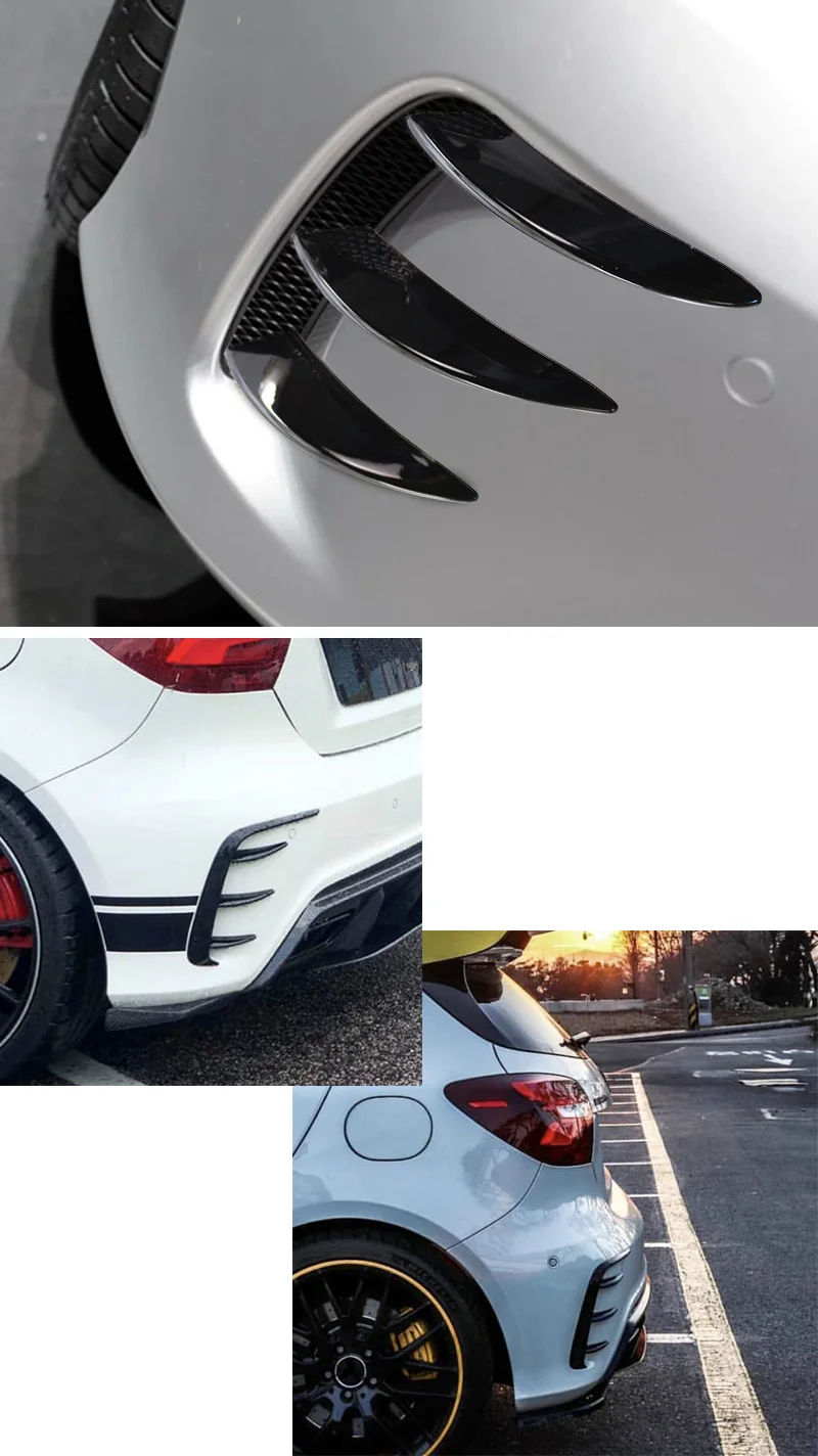 Spoiler Paraurti Posteriore Canard Per Mercedes Classe A W176 - In ABS Nero Lucido O Fibra Di Carbonio, 2013-2018