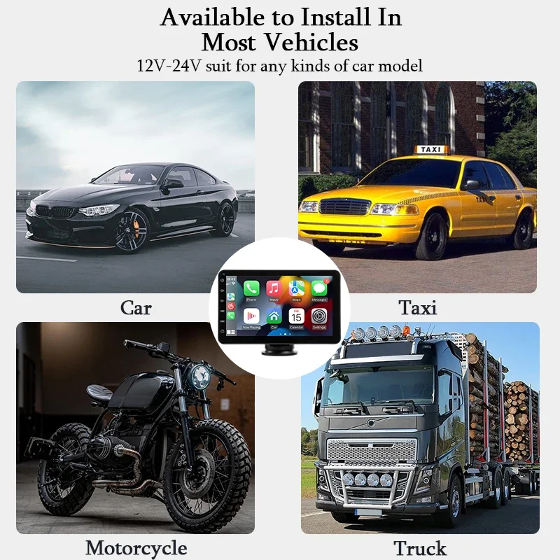 7" Carplay Android Auto Car Radio Multimedia Video Player IPS Touch Screen AUX I