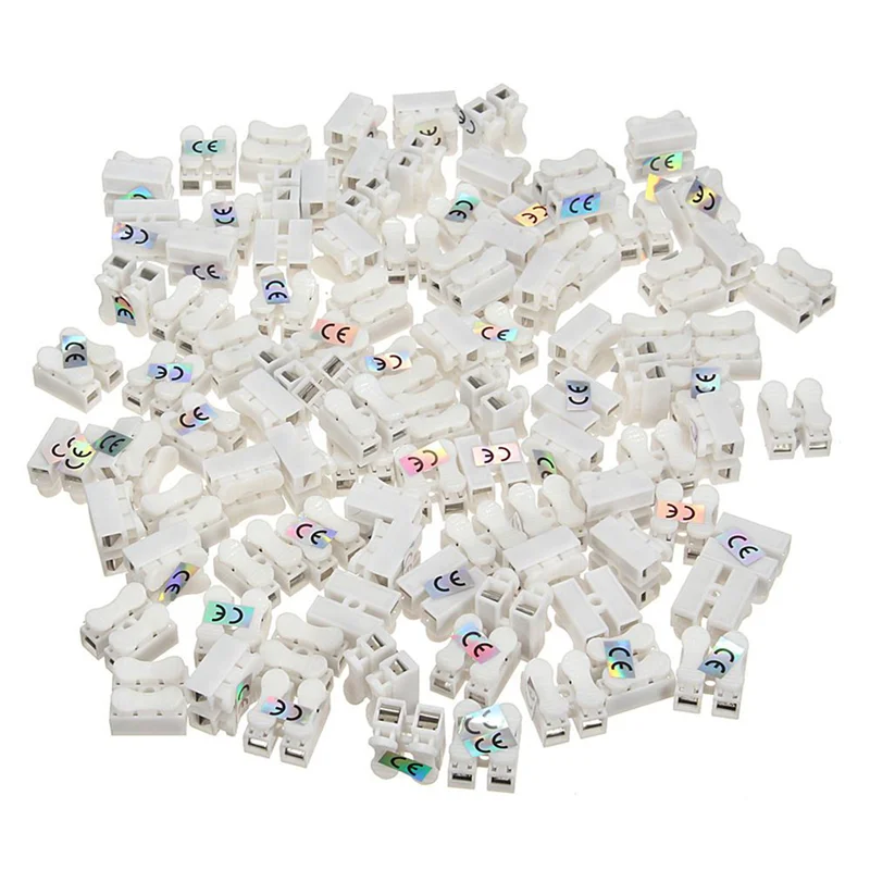 B21B 500Pcs 플라스틱 2 핀 푸시 빠른 케이블 커넥터 배선 터미널 10A 250V