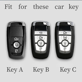 Custodia per chiave auto in pelle per Ford Fusion Edge Mustang Explorer F150 F250 F350 custodia protettiva Ecosport Shell Fob Keyless - Custodia per chiave auto in pelle per Ford Fusion Edge Mustang Explorer F150 F250 F350