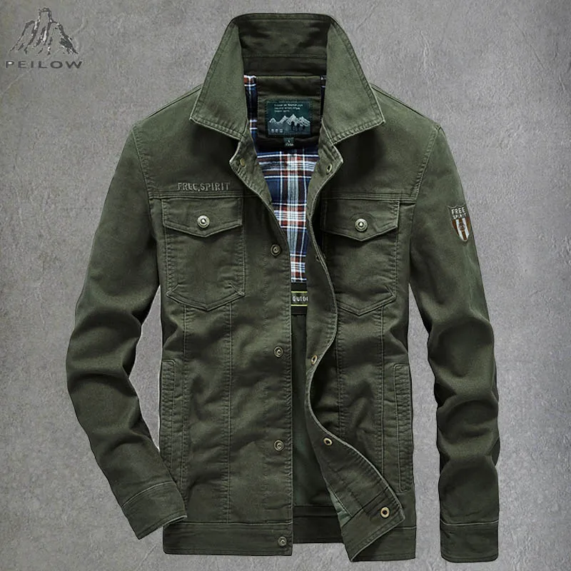 MensLightweightCottonMilitaryJacketsSpringAutumnCasualMulti