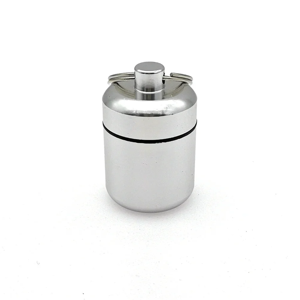 Compact Aluminum Keychain Pill Case and Earplug Holder