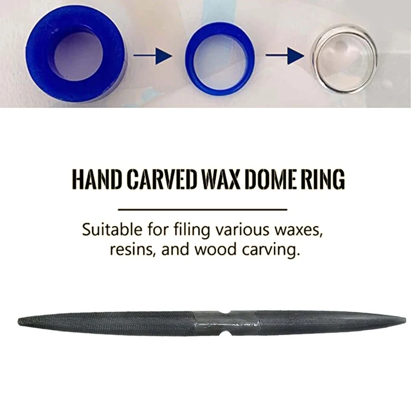 8 Inch Double Ended Half Round Wax File Jewelry Tool for Carving and Filing DIY Craft Making Accessories 97QE