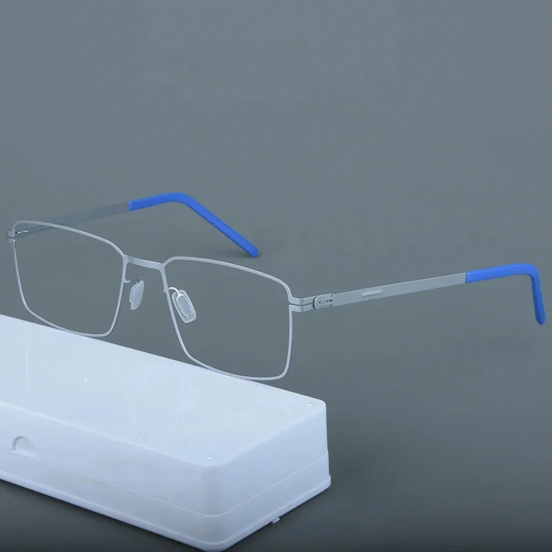 Deutschland Ultra-licht Männer Business Brille Rahmen Platz Schraubenlose Männliche Frauen Dünne Stahl Brillen Brillen Kleine Gesicht Brillen – Detail 20