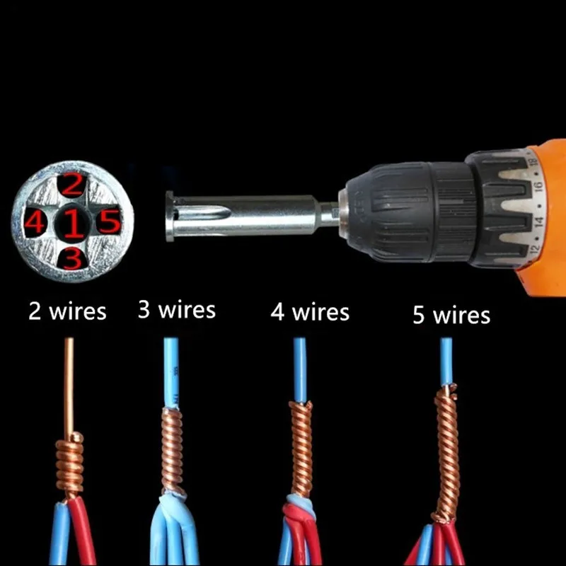 Details about   1Pc  2.5/4 Square Electrician Quick Electrical Twisted Wire Tool Cable Wire Auto 