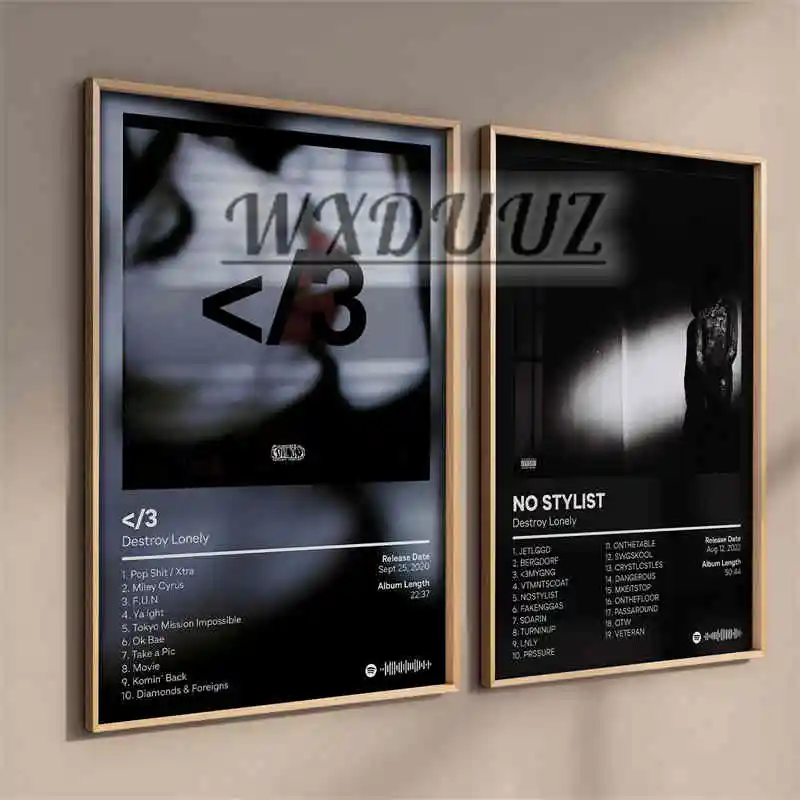 

Pop Rap Music Album Cover D-Destroy L-Lonely Poster Aesthetic Rapper Hip Hop Rock NO STYLIST Canva Art Home Room Wall Decoration