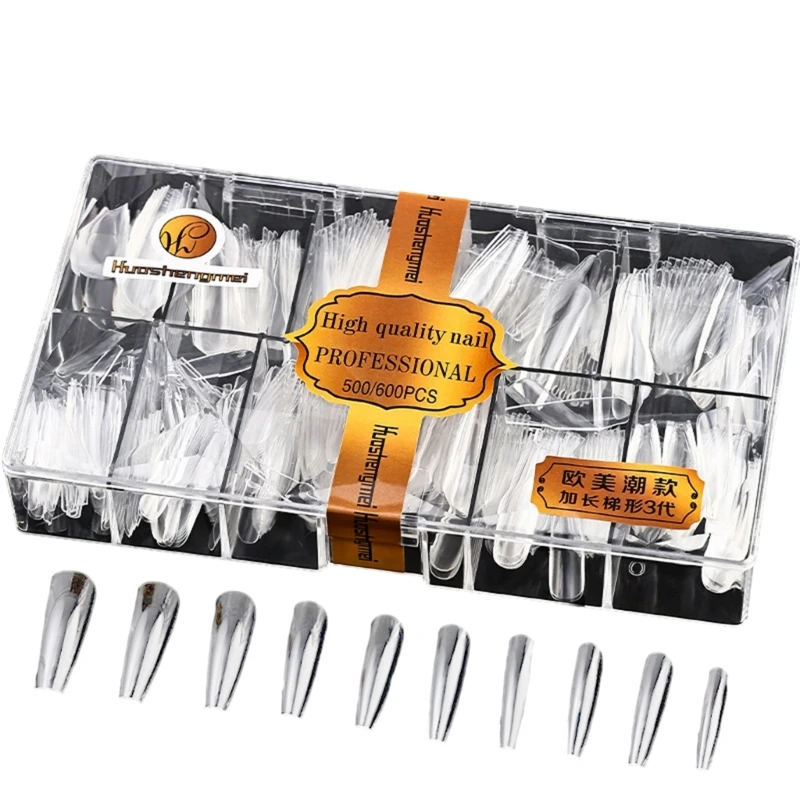 

Get Beautiful Nails for Women Girls Piece Clear False Tips Salon Use