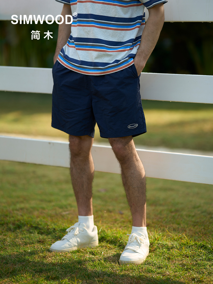 SIMWOOD 2026 Summer New Loose Fit  Lightweight 130gsm Nylon Shorts Men Essential Quick Dry Daily Wear Breathable Beach Shorts