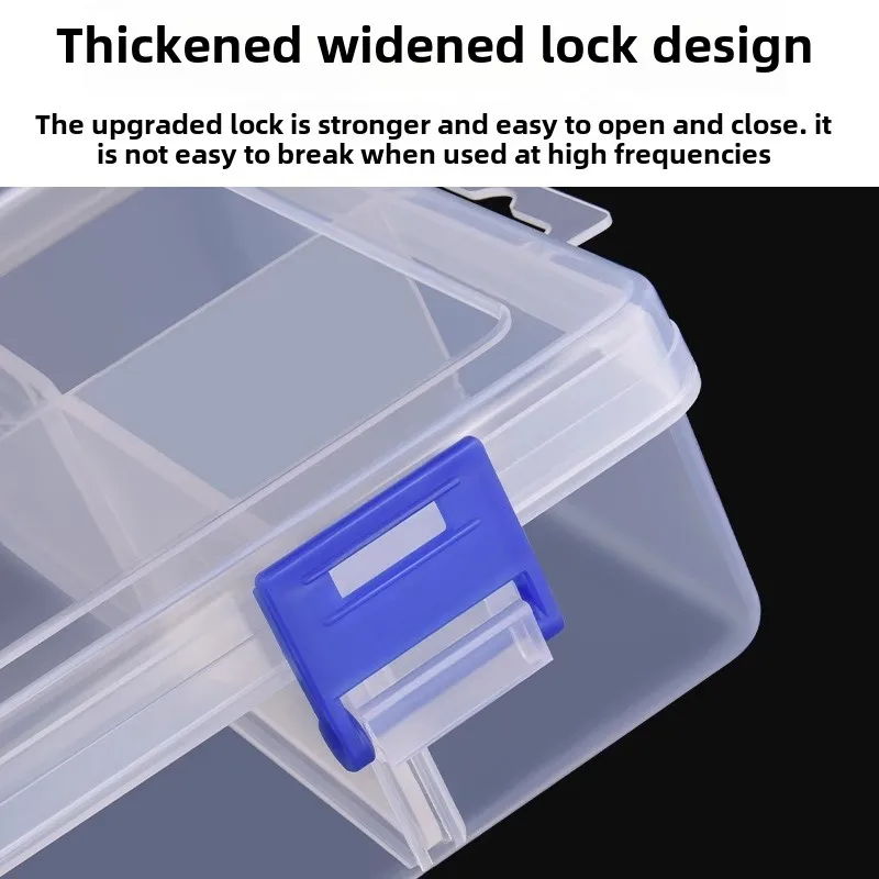 Tool Storage Box Multi Grid Clear Plastic Box Rectangular Box Screwdrivers Bits Tools Dustproof Waterproof Packing Storage Cases Container
