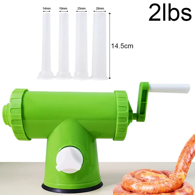 2lbsSausageStufferMakerWith14192528mmFunnelTubesManual