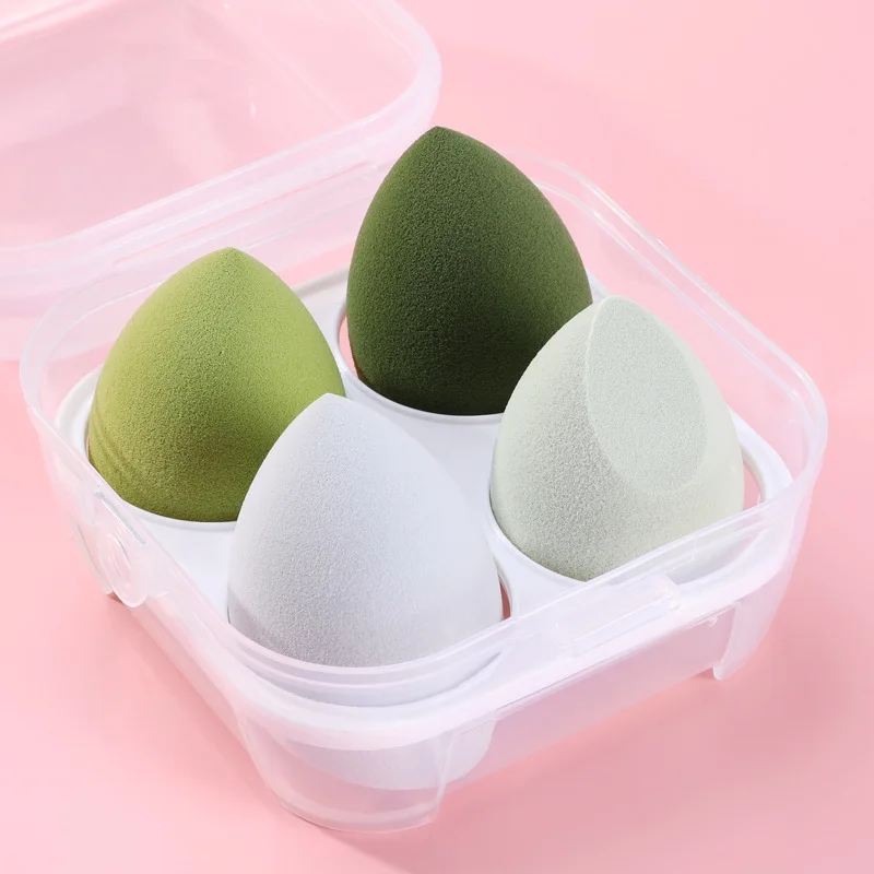 4pcs of  beauty eggs without sticking powder sponge powder puff makeup egg air cushion dry and wet dual-use makeup tools 4