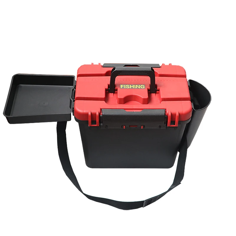 

Factory price portable Multi-function seat Large capacity Storage Carry Shoulder Strap outdoor fishing box