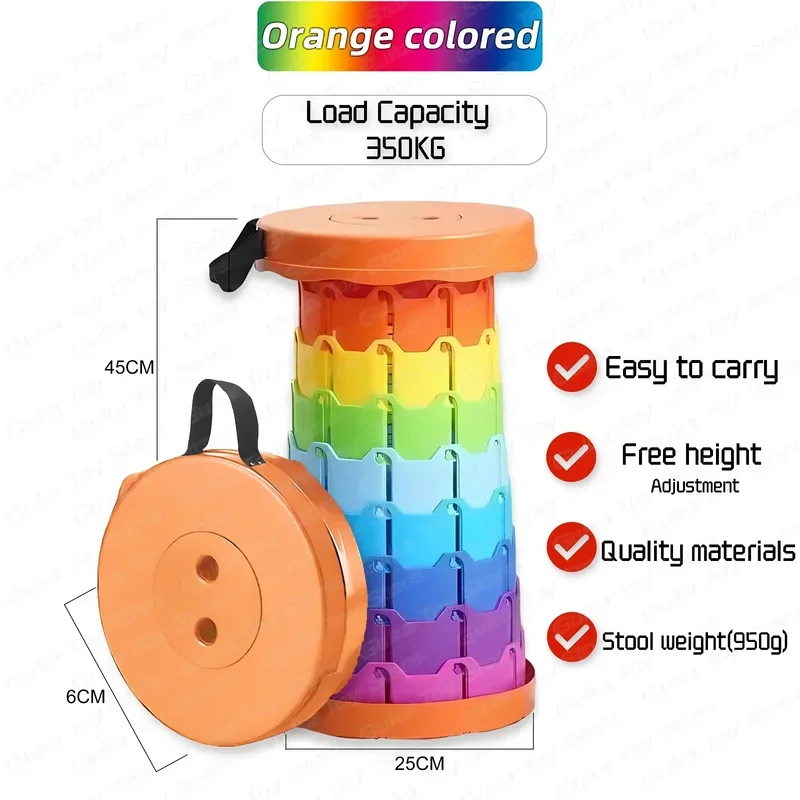 Adjustment Round Folding Chair Accordion Chair Height Simple Tool Queue Portable Folding Telescopic Stool Portable