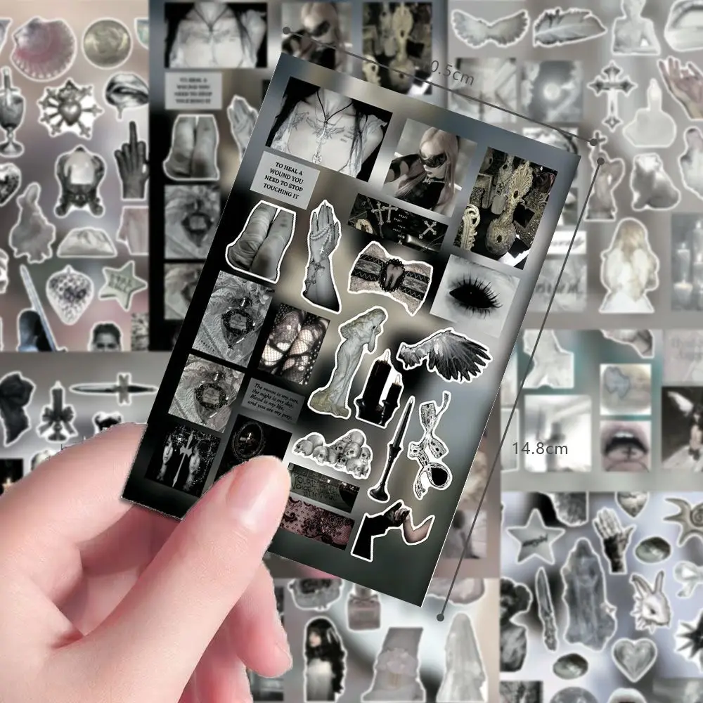 8장 Y2K 다크 고딕 드림코어 콜라주 레트로 분위기 다이컷 스티커 DIY 저널 재료 다이어리 정크 저널 문구류