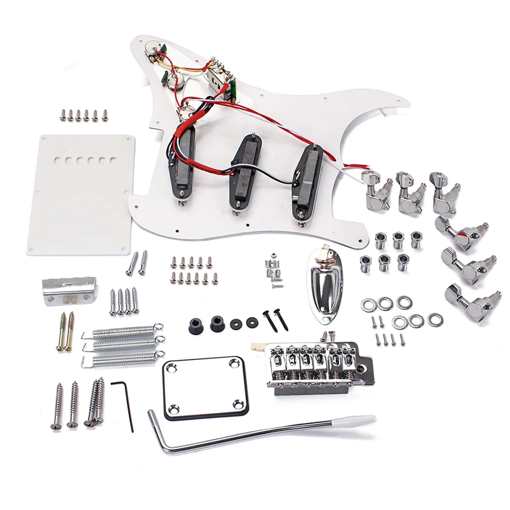 

ST Electric Guitar Build Your Guitar Pickguard Guitar Back Cover Bridge System Guitar Full Accessories ( White )