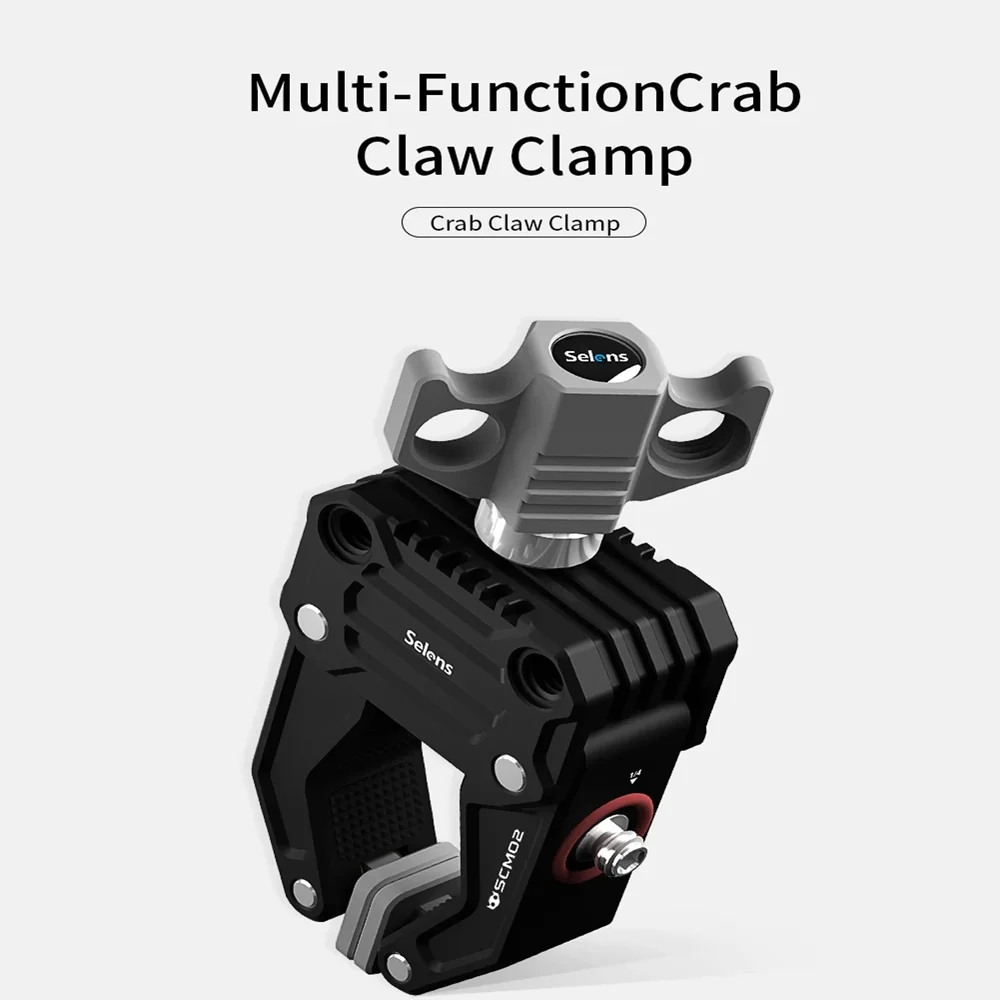 Selens Photography Multifuncional Crab Clamp Cabeça de Câmera Liga de Alumínio tipo c Strong Clip para Suporte de Luz Extension Arm Clip