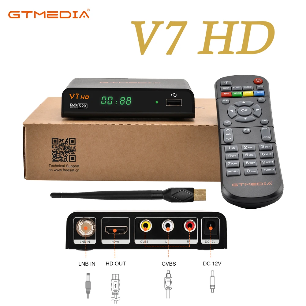 GTMEDIAV7HDDVBSS2S2XAVSVCMACMSatelliteReceiverWithUSBWifi