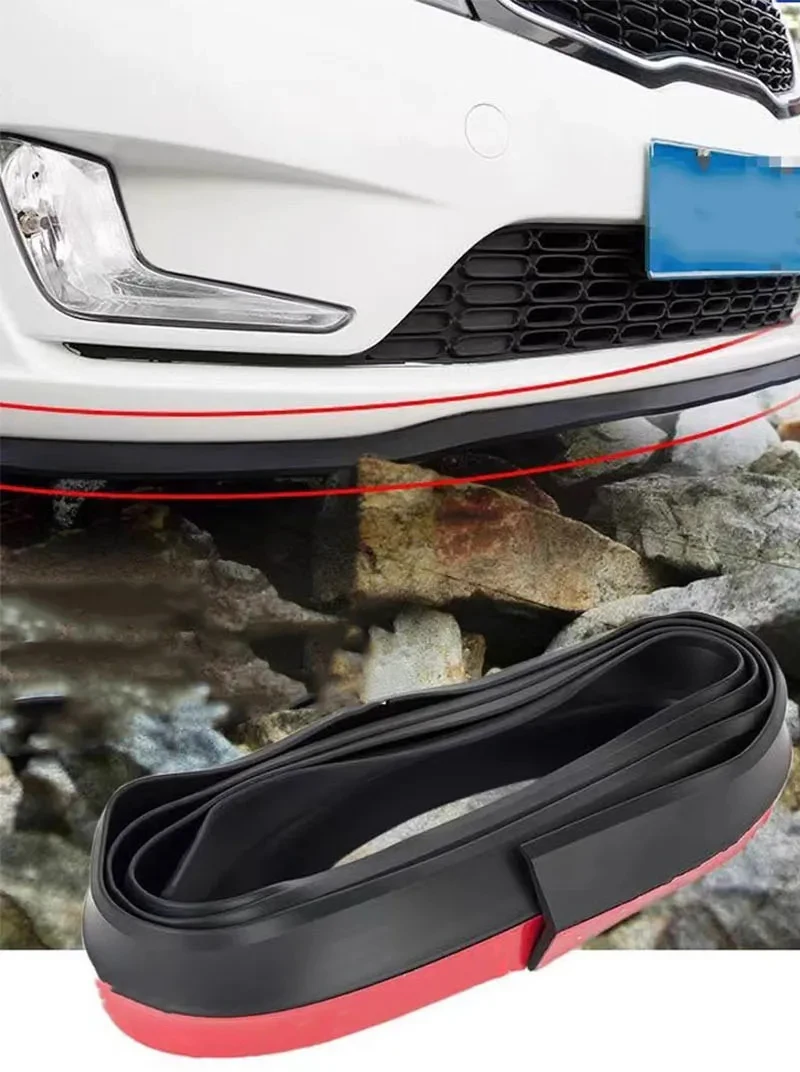 Universal Auto Frontschürze Lip Splitter Spoiler Gummi Rock Schutz BodyTrim Stoßstange Lip Streifen Auto Seite Lip Außen Formteile – Detail 1