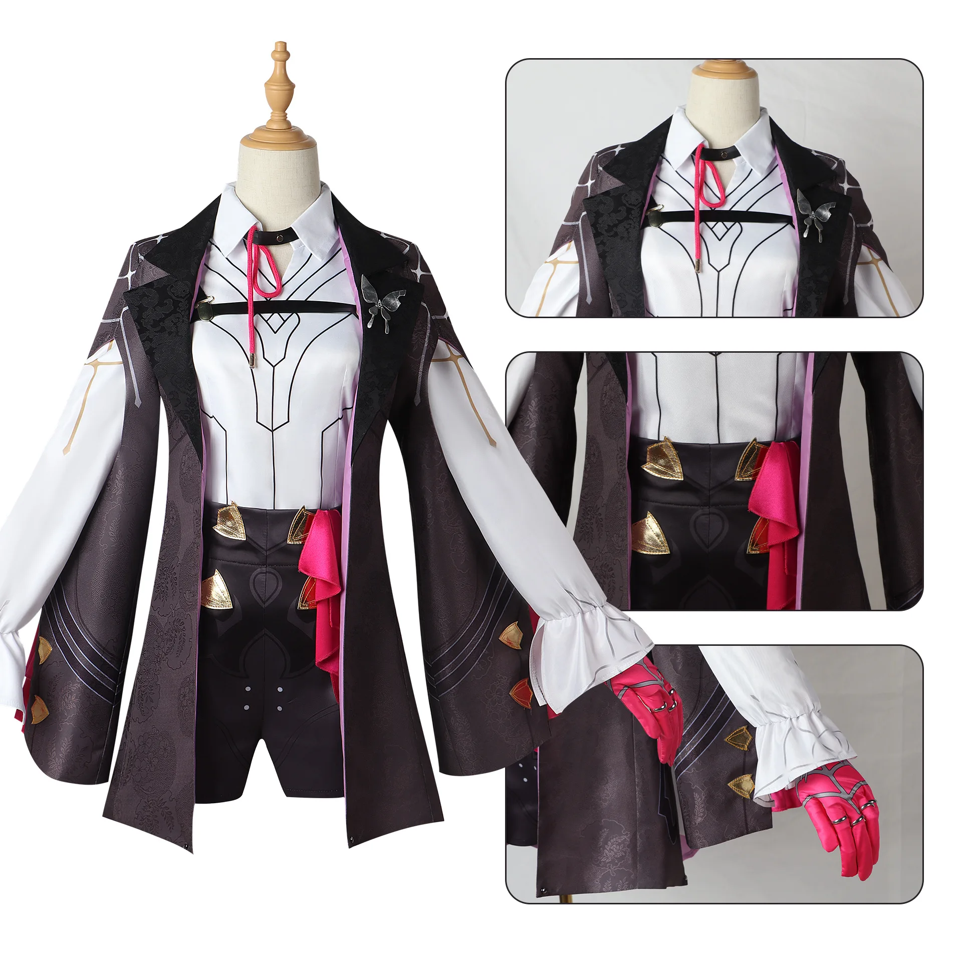 

Kafka Honkai Cosplay Star Rail Game Costume Wig Combat Uniform Wig Women Jackets Halloween Party Role Play Clothing Comic Con