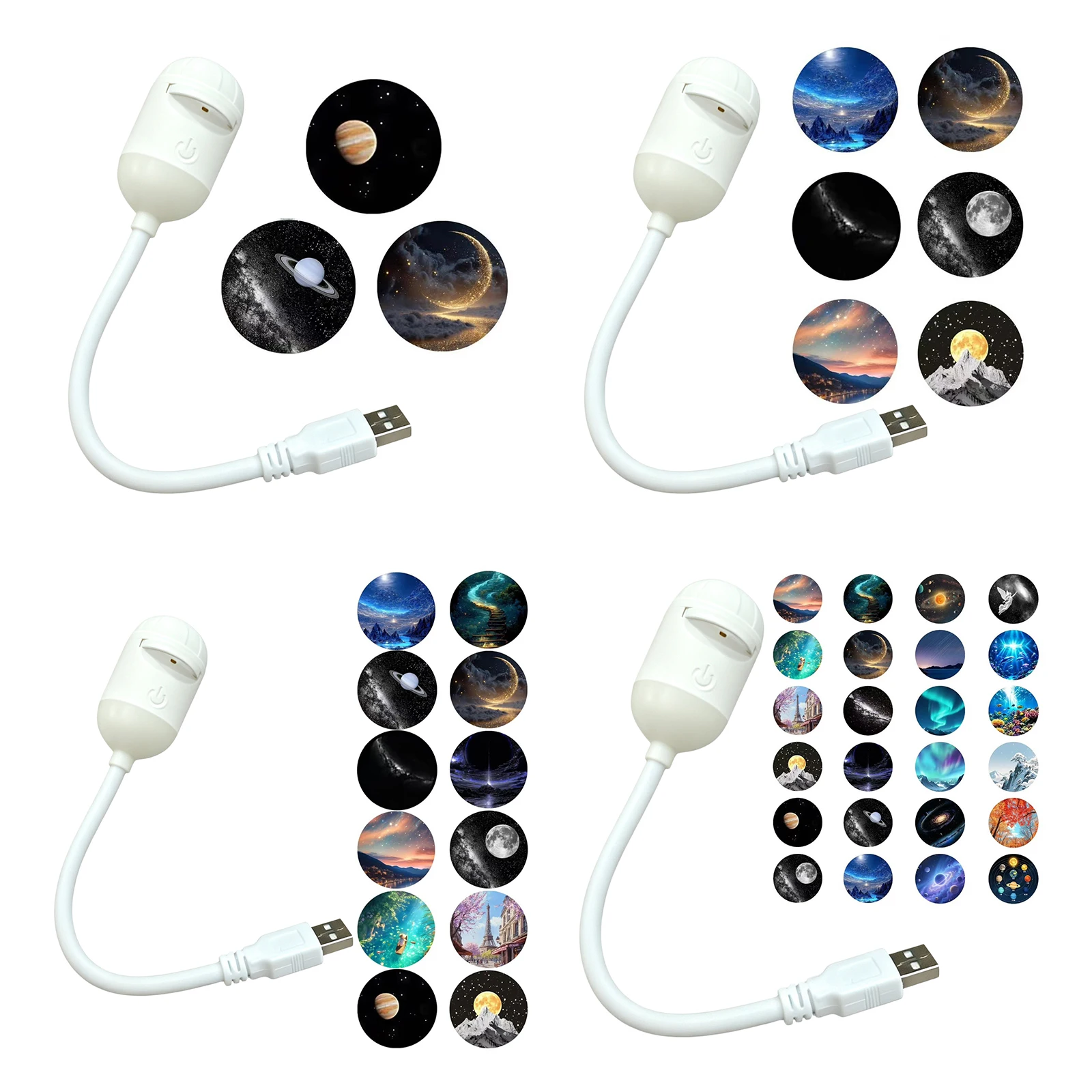 HD Galaxy Star Projector Night Light with Films USB Plug and Play Starry Sky Projector Ceiling Light Atmosphere Lamp for Bedroom