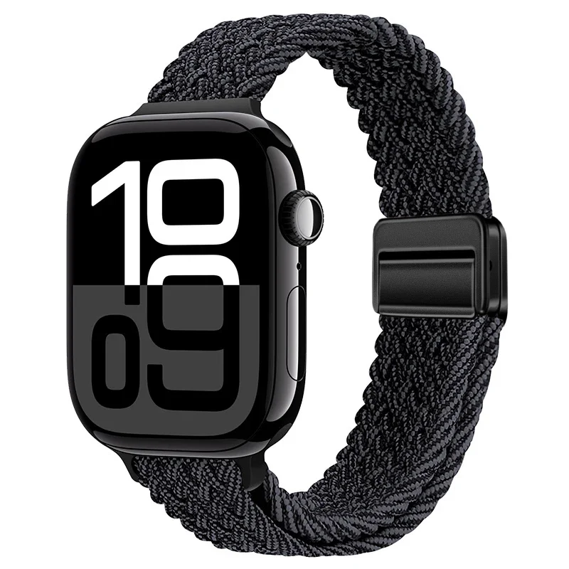 Elegant Braided Nylon Strap for Apple Watch - Slim Design Bracelet Band