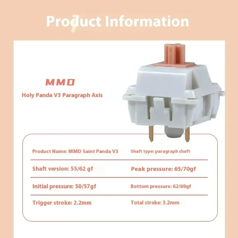 커스텀 MMD 홀리 팬더 택타일 스위치 V3 패러그래프 액시스 하이파이 사운드 55g 62g 기계식 키보드 교체용 액시스 스위치 DIY 3핀