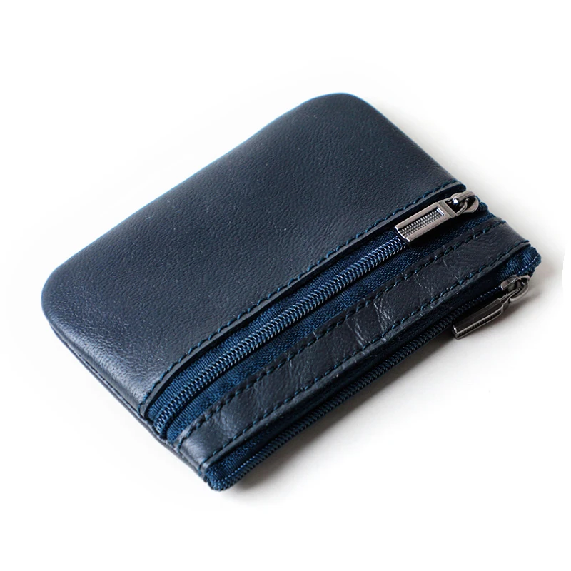Mini Genuine Leather Wallet Simple and Portable Small Zipper Retro Coin Bag for Men and Women Slim Credit Card Holder coin purse coin wallet change bag card wallet women wallet