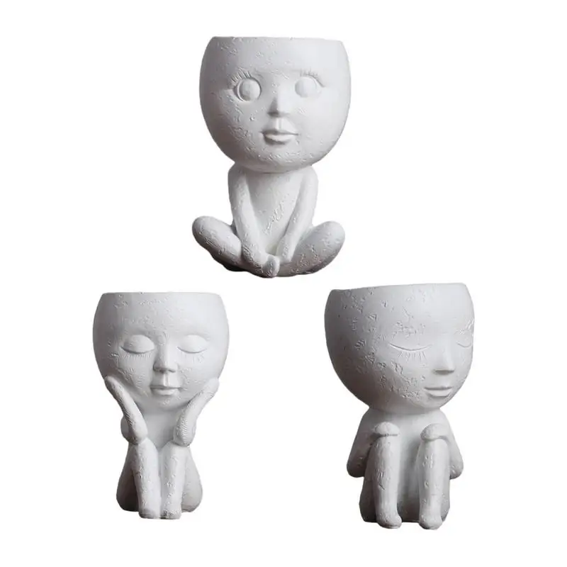 

Resin Flower Pot Little Girl Face Flower Pot In Resin Home Decorations Universal Plant Pots For Garden Courtyard Entrance Hall