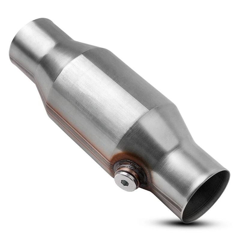 2Pcs 2.5Inch Spun Universal Catalytic Converter High Flow Stainless Steel 425250 Exhaust Catalytic Converter