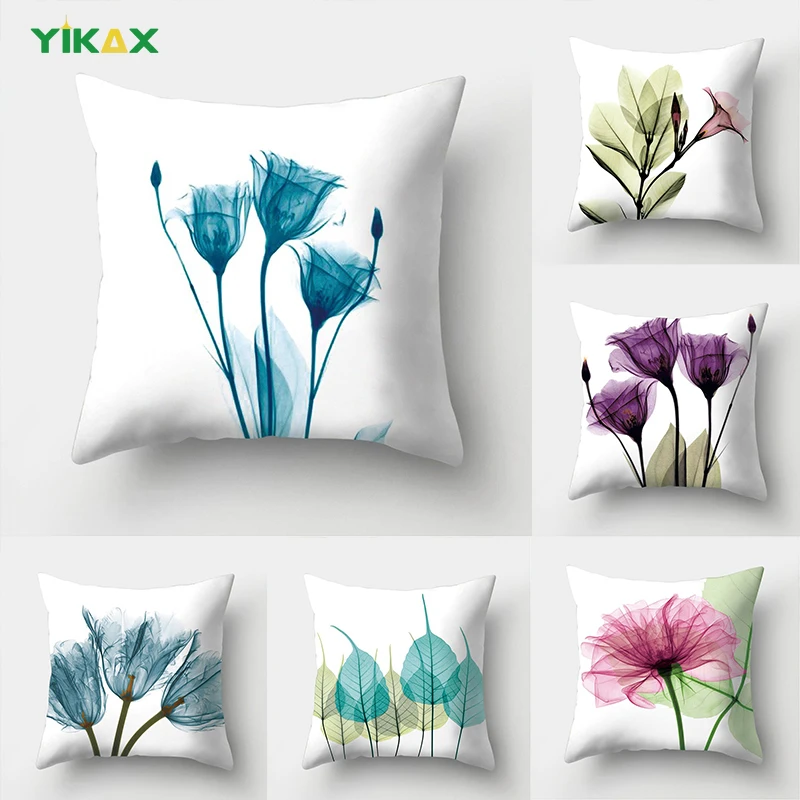 

Watercolor Flower Pattern Decorative Cushions Pillowcase Polyester Cushion Cover Throw Pillow Sofa Decoration Pillowcover 40918