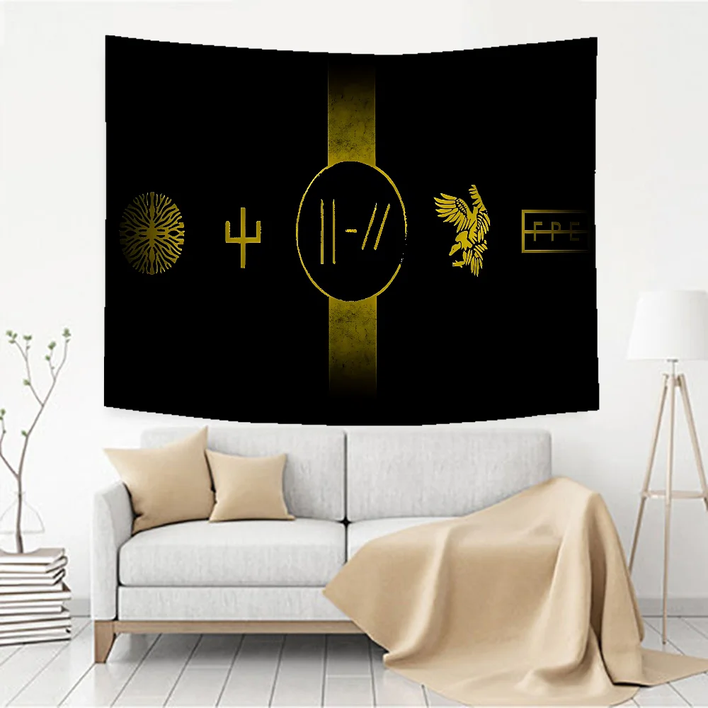 Twenty One Pilot Hintergrund Stoffschild Poster Banner für Neujahr Party Dekoration Foto Requisiten Hintergrundzubehör – Detail 20