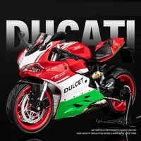 1:12 DUCATI 1199 Panigale Diavel  V4S Alloy Racing Motorcycle Model Diecasts Metal Street Sports  Sound Light Toys Gift 1