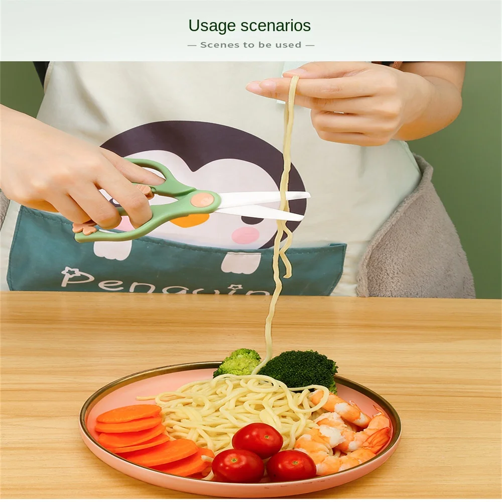 Ceramic Baby Food Scissors Household Toddler Feeding Aid Scissors With  Blade Cover Baby Feeding Supplies Tableware For Health - AliExpress