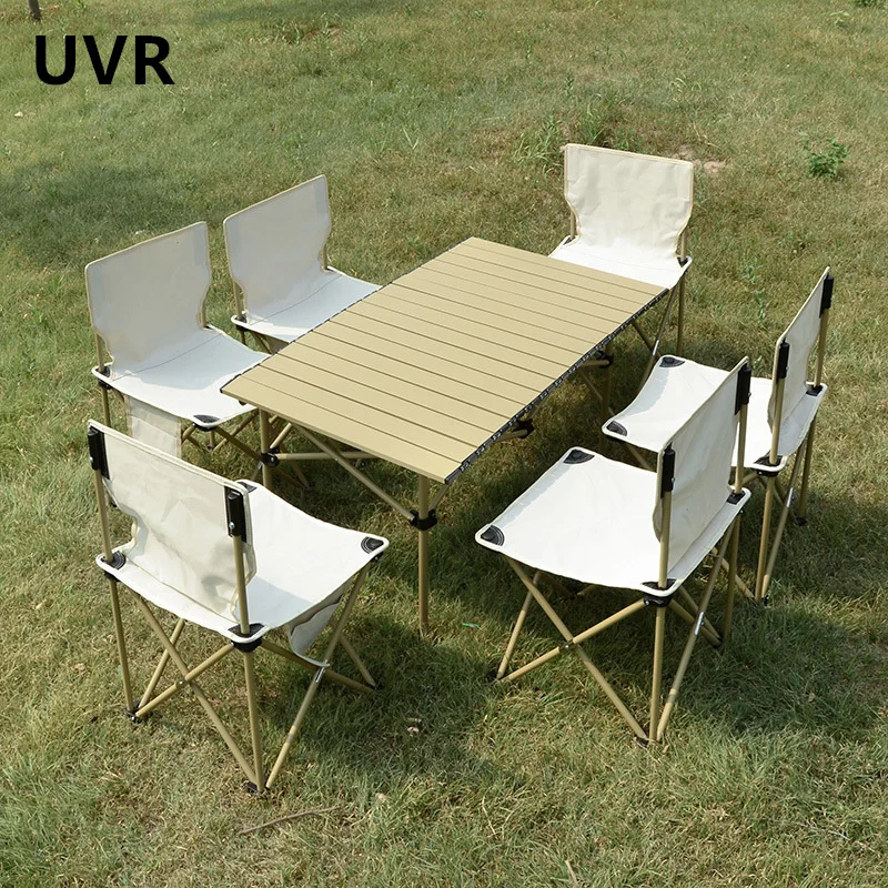 

UVR Folding Camping Table and Chairs New Travel Multifunctional Portable Aluminum Table Outdoor Folding Table and Chairs Set