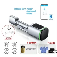 TTLock App Control Password RFID Card Euro Cylinder Door Lock Smart Lock Digital Keyless Replace Alexa (No Fingerprint)
