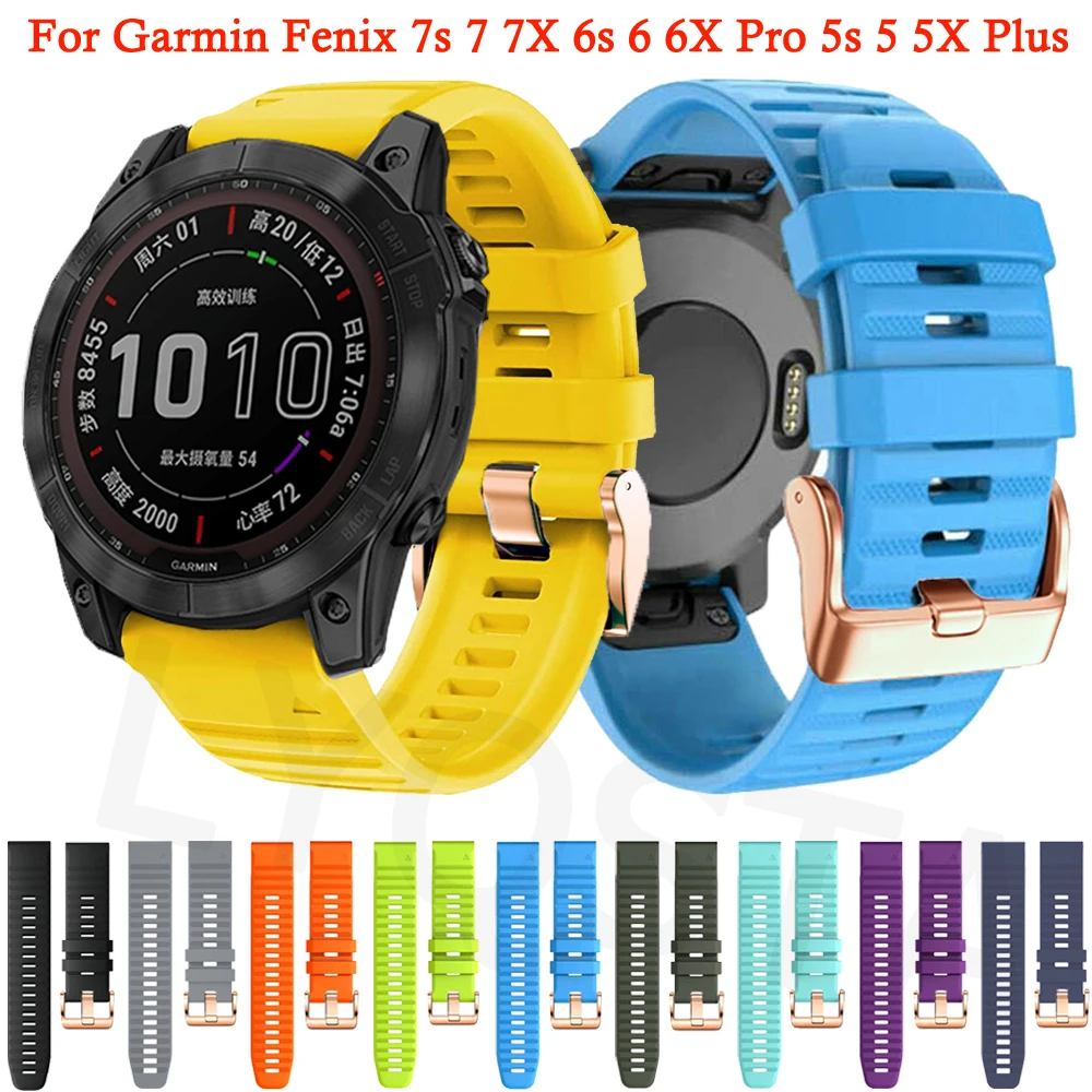 

20 22 26mm Silicone Band For Garmin Fenix 7 7X 7S 6 6X 6S Pro 5X 5 5S Plus Smart Watch Wrist Strap Quick Release Watchbands Belt