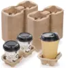 80 or 40PCS for one Pack  Coffee Cup Holder Made of Pulp Paper for Takeaway Drinks Package for Coffee Shop Wholesale Drops Ship 1