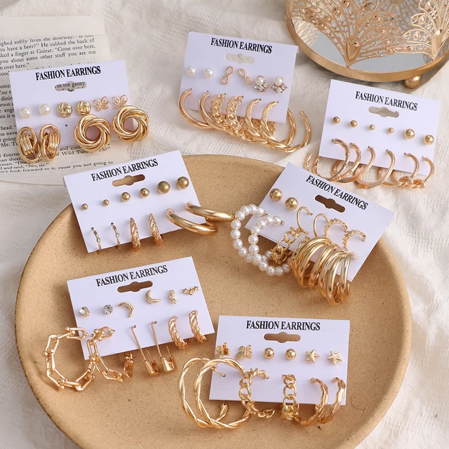 3 PACK Gold Tone Bamboo Hoop Earring Set | Yours Clothing