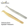 NATUHANA Anti-static Straight Eyelash Extension Tweezers Industrial Precision Curved Straight Lash Eyebrow Tweezers Makeup Tool 1