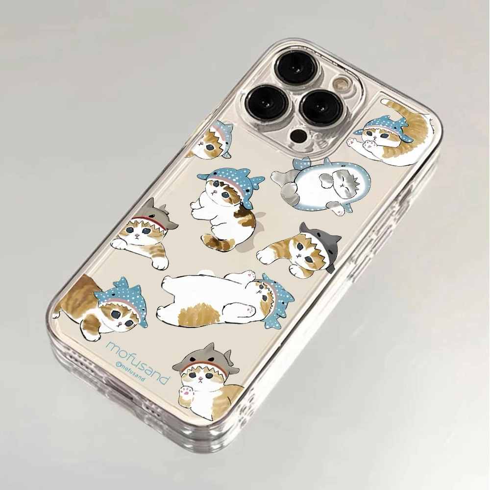 Shark Hat Mofusand Cat Clear Soft Phone Case