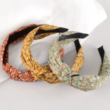 

Ladies Flower Headband Mixed Fabric Headband Elastic Knot Hairband Turban Cute Outdoor Hair Accessories