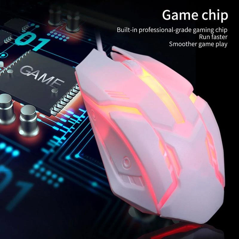 USB Wired LED Optical Mouse Professional Gamer Mouse Computer Mouse Gaming Mouse For PC Computer pink gaming mouse