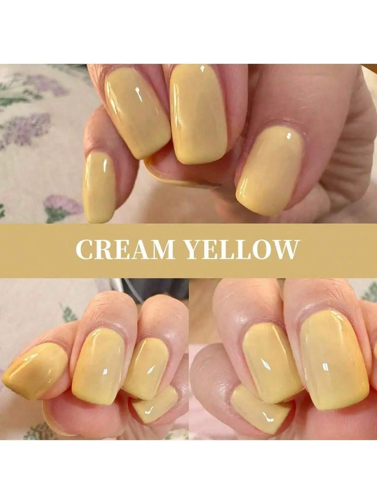 1pc 15ML 크림 옐로우 젤 매니큐어 무향 UV LED 포뮬러, 인기 있는 녹색 색조, 봄을 위한 완벽한 선물