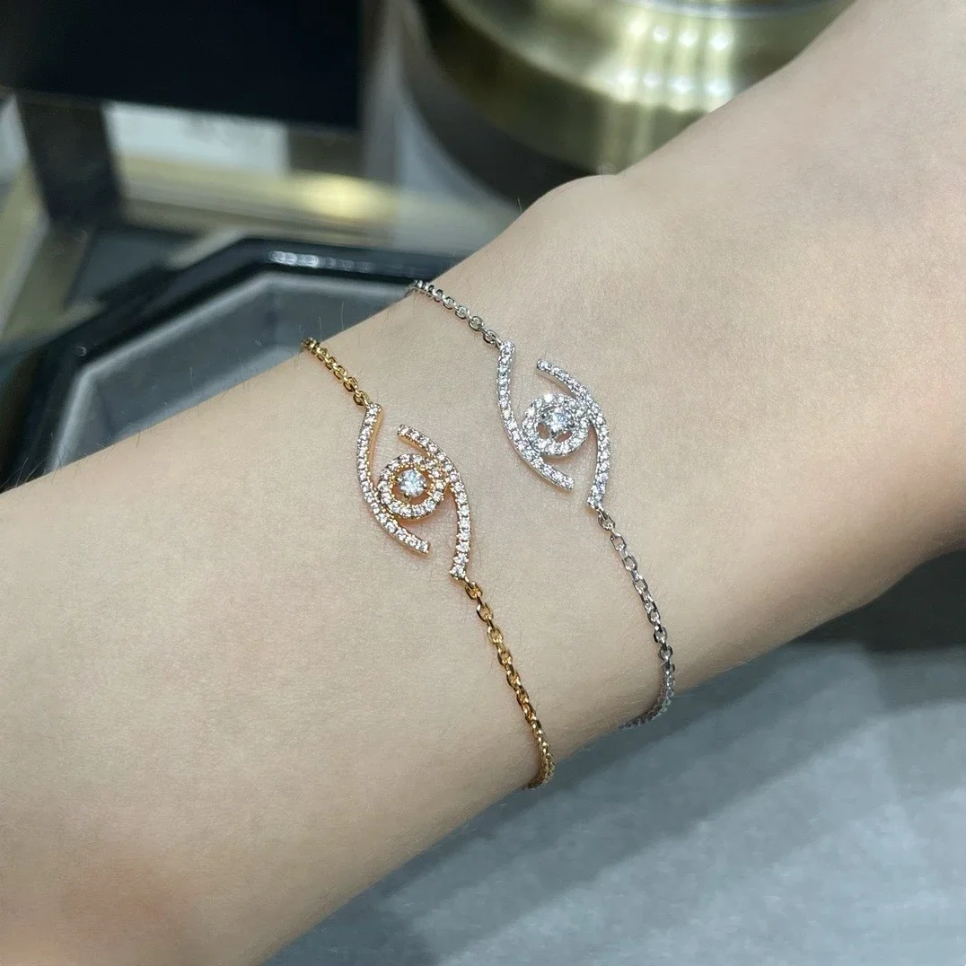 

New Dense Diamond Hollow Devil's Eye Bracelet Women's Classic 925 Sterling Silver Jewelry Fashion Brand Gift