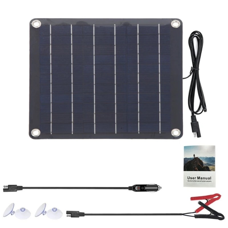

Upgraded 10W Solar Battery Trickle Maintainer 12V Portable Waterproof Solar Panel Trickle Charging for Car