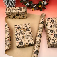 1 Roll 17x393 inch Christmas Kraft Paper Wrapping Paper for Holiday Christmas, Gift Wrapping Paper for Men Women, Chrismas gift 6